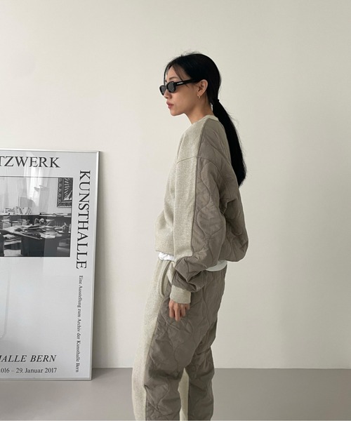 Didot.showroom（ディドット ショールーム）の「ハーフキルティングMTM（スウェット・レディース・オートミール/ブラック/グレー・FREE）」の12枚目の写真