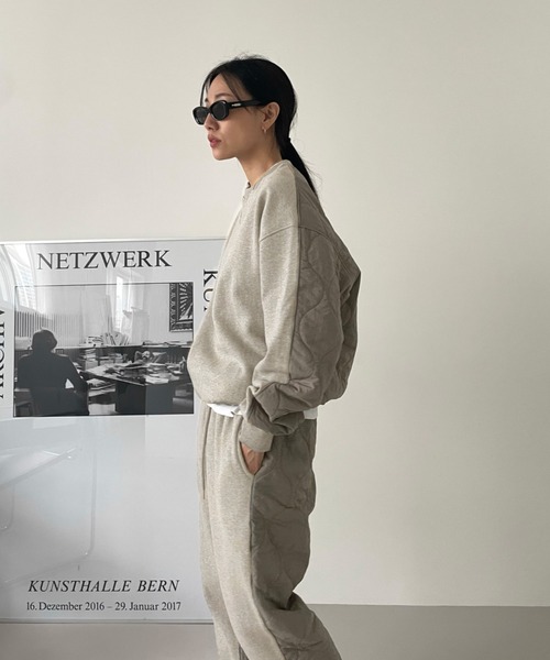 Didot.showroom（ディドット ショールーム）の「ハーフキルティングMTM（スウェット・レディース・オートミール/ブラック/グレー・FREE）」の13枚目の写真