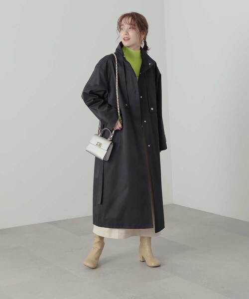 N.（N. Natural Beauty Basic）（エヌエヌナチュラルビューティーベーシック）の「◆スタンドカラーオーバーヨークコート（モッズコート・レディース・ブラック/カーキ・MEDIUM）」の17枚目の写真