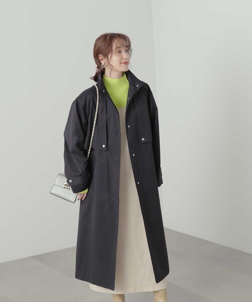 N.（N. Natural Beauty Basic）（エヌエヌナチュラルビューティーベーシック）の「◆スタンドカラーオーバーヨークコート（モッズコート・レディース・ブラック/カーキ・MEDIUM）」の19枚目の写真