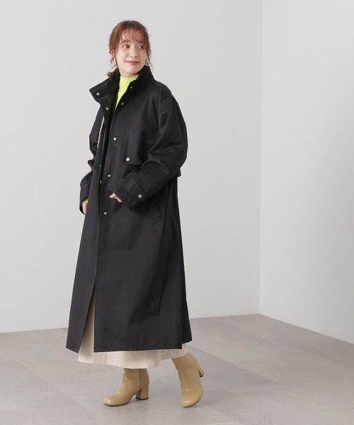 N.（N. Natural Beauty Basic）（エヌエヌナチュラルビューティーベーシック）の「◆スタンドカラーオーバーヨークコート（モッズコート・レディース・ブラック/カーキ・MEDIUM）」の3枚目の写真