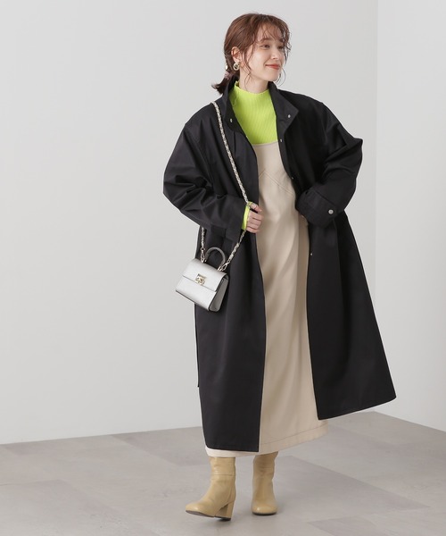N.（N. Natural Beauty Basic）（エヌエヌナチュラルビューティーベーシック）の「◆スタンドカラーオーバーヨークコート（モッズコート・レディース・ブラック/カーキ・MEDIUM）」の4枚目の写真
