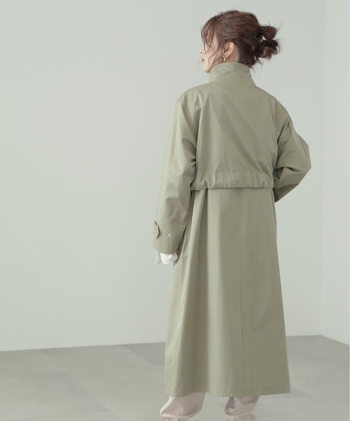 N.（N. Natural Beauty Basic）（エヌエヌナチュラルビューティーベーシック）の「◆スタンドカラーオーバーヨークコート（モッズコート・レディース・ブラック/カーキ・MEDIUM）」の12枚目の写真