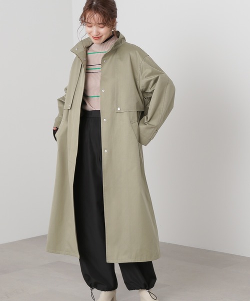 N.（N. Natural Beauty Basic）（エヌエヌナチュラルビューティーベーシック）の「◆スタンドカラーオーバーヨークコート（モッズコート・レディース・ブラック/カーキ・MEDIUM）」の10枚目の写真