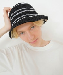 LINE KNIT BUCKET HAT / バケット / ハット / ライン / ニット / カジュアル  / ユニセックス / ロゴ