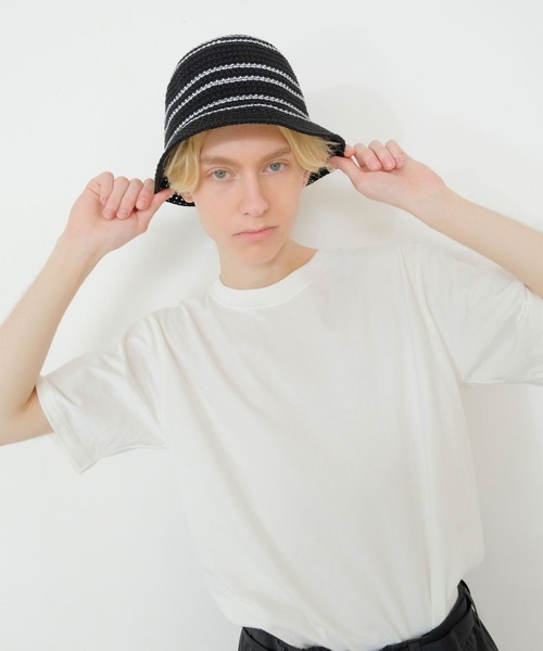 FRUIT OF THE LOOM（フルーツオブザルーム）の「LINE KNIT BUCKET HAT / バケット / ハット / ライン / ニット / カジュアル  / ユニセックス / ロゴ（ハット・メンズ・アイボリー/ブラウン/グレー/ベージュ/ブラック・FREE）」の17枚目の写真