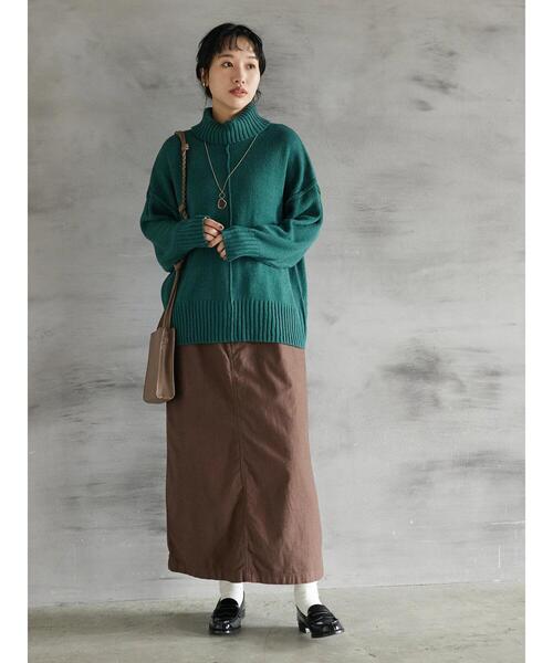 CRAFT STANDARD BOUTIQUE(クラフトスタンダードブティック)の「センタータックニットプルオーバー(ニット/セーター・レディース・グリーン/ボルドー/オレンジ/カーキ・FREE)」の7枚目の写真