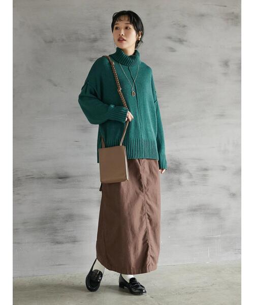 CRAFT STANDARD BOUTIQUE(クラフトスタンダードブティック)の「センタータックニットプルオーバー(ニット/セーター・レディース・グリーン/ボルドー/オレンジ/カーキ・FREE)」の8枚目の写真