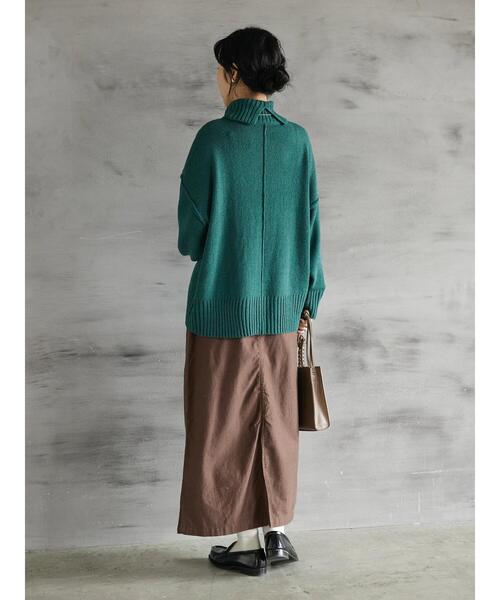 CRAFT STANDARD BOUTIQUE(クラフトスタンダードブティック)の「センタータックニットプルオーバー(ニット/セーター・レディース・グリーン/ボルドー/オレンジ/カーキ・FREE)」の9枚目の写真
