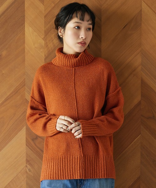 CRAFT STANDARD BOUTIQUE(クラフトスタンダードブティック)の「センタータックニットプルオーバー(ニット/セーター・レディース・グリーン/ボルドー/オレンジ/カーキ・FREE)」の4枚目の写真