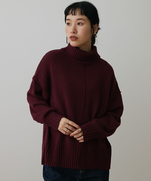 CRAFT STANDARD BOUTIQUE(クラフトスタンダードブティック)の「センタータックニットプルオーバー(ニット/セーター・レディース・グリーン/ボルドー/オレンジ/カーキ・FREE)」の3枚目の写真