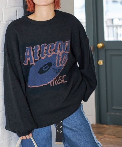 PBLIM（ページボーイリム）の「PAGEBOYLIM/RecordJQニット（ニット/セーター・レディース・ブラック/グレー・FREE）」の22枚目の写真