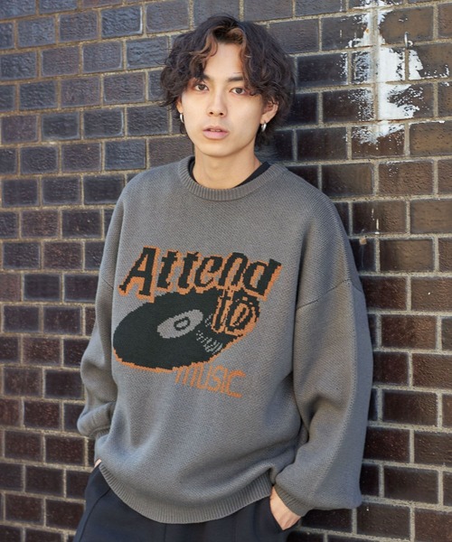 PBLIM（ページボーイリム）の「PAGEBOYLIM/RecordJQニット（ニット/セーター・レディース・ブラック/グレー・FREE）」の6枚目の写真