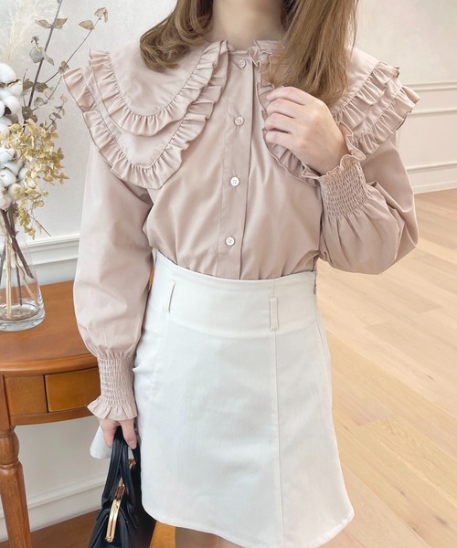 美品 A.P.C. 2,9万円 襟フリルのブラウス ホワイト系 アーペーセー ダブルフリル丸襟長袖ブラウス – Amavel（アマベル）公式サイト