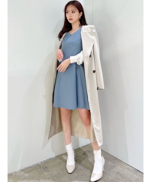 RESEXXY（リゼクシー）の「ドッキングミニワンピース（ワンピース・レディース・ブルー/ブラック/ベージュ・FREE）」の16枚目の写真