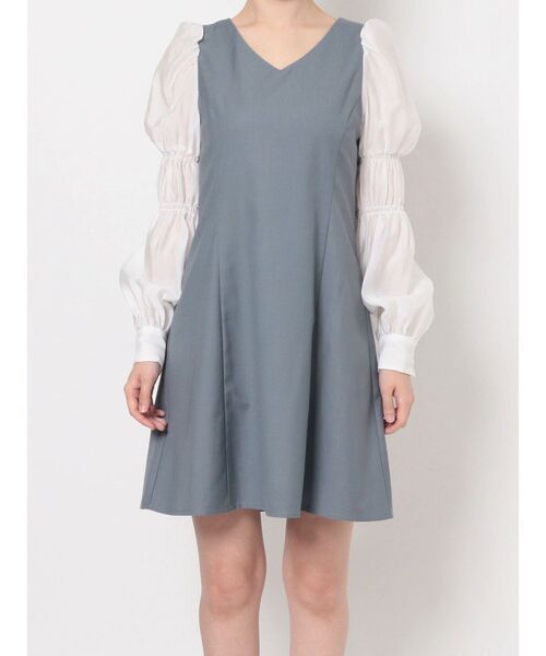 RESEXXY（リゼクシー）の「ドッキングミニワンピース（ワンピース・レディース・ブルー/ブラック/ベージュ・FREE）」の19枚目の写真