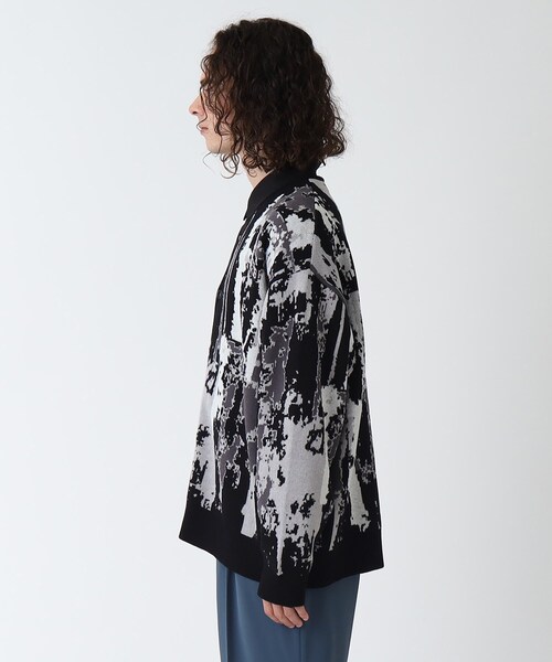 tk.TAKEO KIKUCHI(ティーケータケオキクチ)の「◆アブスト&フラワーニットカーディガン(カーディガン/ボレロ・メンズ・ブラック系3/ブラック系4/ライトグレー系3/グレー系3/グレー系4・01/02/03)」の11枚目の写真