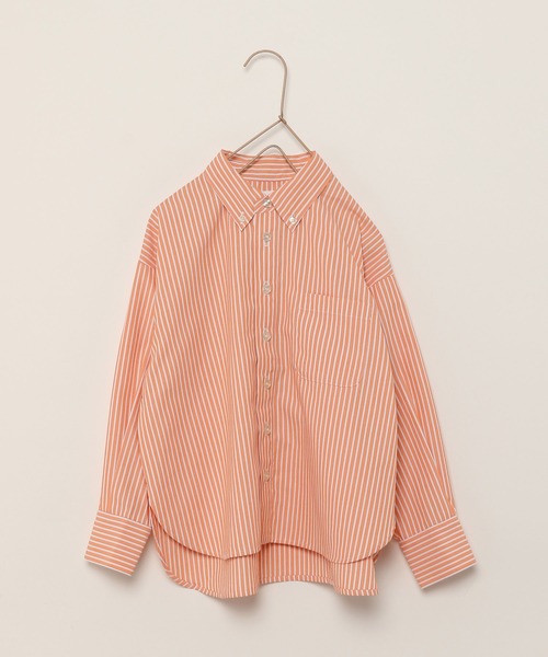 LOWRYS FARM(ローリーズファーム)の「イージーケアストライプシャツ 173734(シャツ/ブラウス・キッズ・ピンク/オレンジ/ブルー・110cm/120cm/130cm/140cm/150cm)」の3枚目の写真