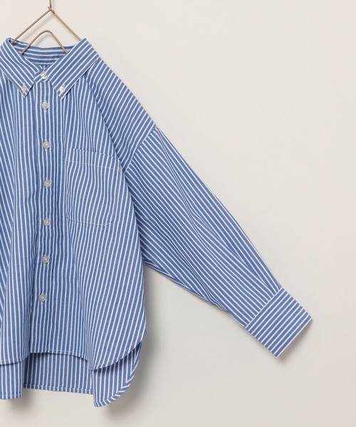 LOWRYS FARM(ローリーズファーム)の「イージーケアストライプシャツ 173734(シャツ/ブラウス・キッズ・ピンク/オレンジ/ブルー・110cm/120cm/130cm/140cm/150cm)」の7枚目の写真