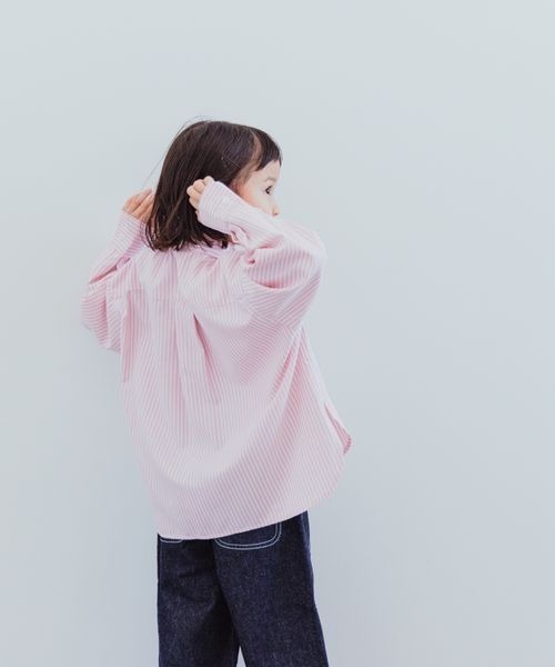 LOWRYS FARM(ローリーズファーム)の「イージーケアストライプシャツ 173734(シャツ/ブラウス・キッズ・ピンク/オレンジ/ブルー・110cm/120cm/130cm/140cm/150cm)」の21枚目の写真