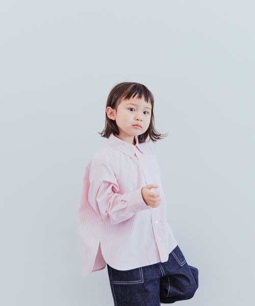 LOWRYS FARM(ローリーズファーム)の「イージーケアストライプシャツ 173734(シャツ/ブラウス・キッズ・ピンク/オレンジ/ブルー・110cm/120cm/130cm/140cm/150cm)」の20枚目の写真