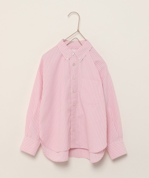 LOWRYS FARM(ローリーズファーム)の「イージーケアストライプシャツ 173734(シャツ/ブラウス・キッズ・ピンク/オレンジ/ブルー・110cm/120cm/130cm/140cm/150cm)」の15枚目の写真