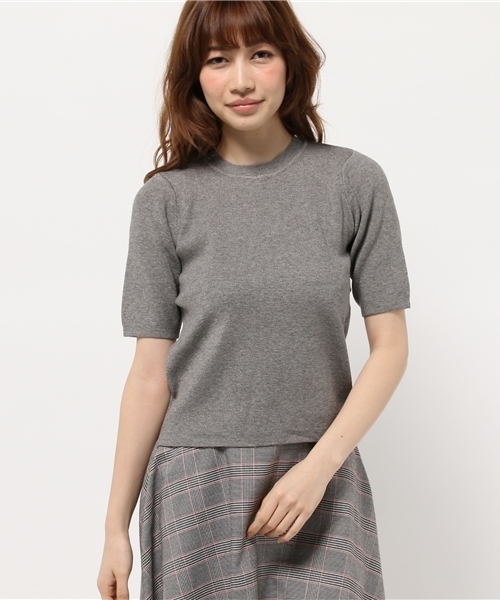 OUTLET（アウトレット）の「【who's who Chico】Ry/Ny5分袖プルオーバー（ニット/セーター・レディース・ブラック/グレー/ホワイト・FREE）」の3枚目の写真