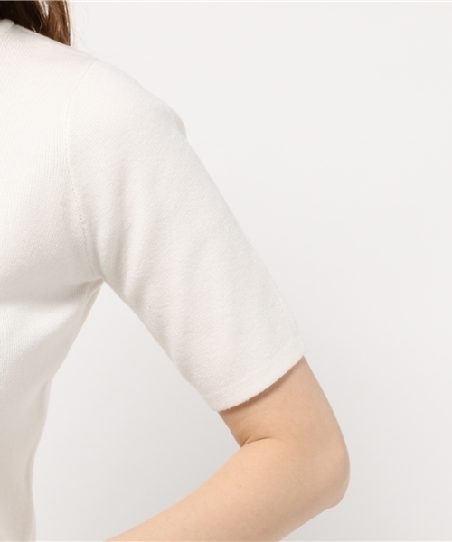 OUTLET（アウトレット）の「【who's who Chico】Ry/Ny5分袖プルオーバー（ニット/セーター・レディース・ブラック/グレー/ホワイト・FREE）」の8枚目の写真