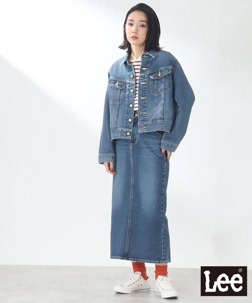 Lee（リー）の「◇【LEE別注】デニムナロースカート（デニム