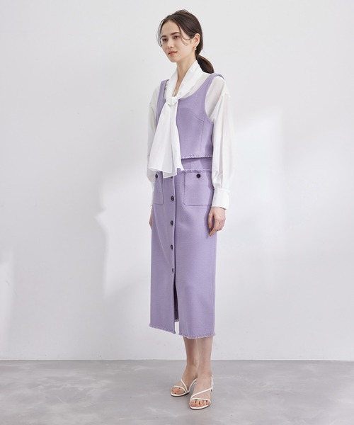 ROPE'（ロペ）の「ミックスツイードビスチェ風ベスト/セットアップ対応