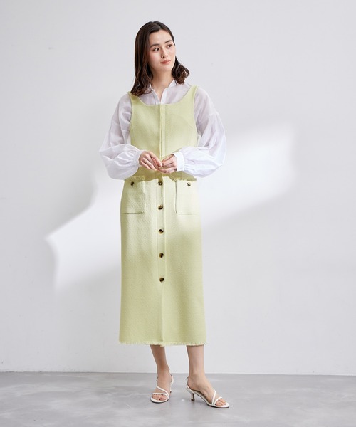 ROPE'（ロペ）の「ミックスツイードビスチェ風ベスト/セットアップ対応