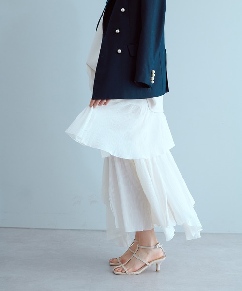 Boho ローコットン　アシメ　スカート　カディコットン　　最終値下げ コットンリーフティアードスカート | ALL ITEM | OBLI
