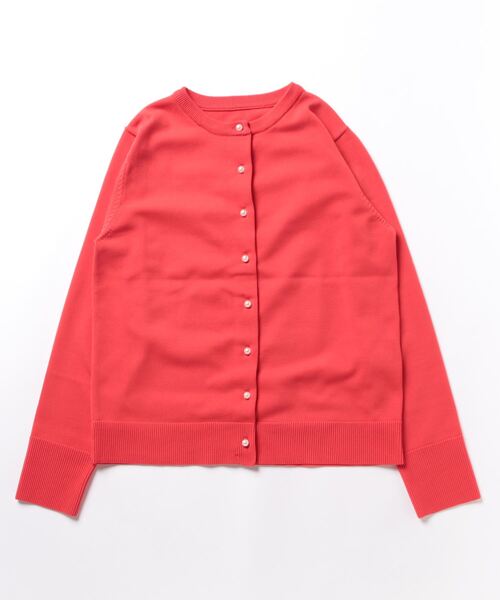 Doux archives（ドゥアルシーヴ）の「パール釦ニットカーディガン（カーディガン/ボレロ・レディース・ネイビー/コーラルピンク/ホワイト×ブラック・FREE）」の5枚目の写真