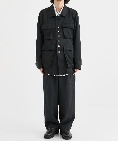 BED J.W. FORD（ベッドフォード）の「【BED J.W. FORD / ベッドフォード】Military Blouson / ミリタリーブルゾン（ミリタリージャケット・メンズ・ブラック・1/0）」の10枚目の写真