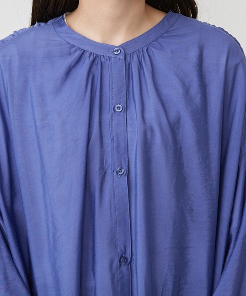 Shelly island(シェリーアイランド)の「2WAYシアーロングシャツワンピース(シャツワンピース・レディース・ホワイト/パープル/ブルー・M)」の10枚目の写真