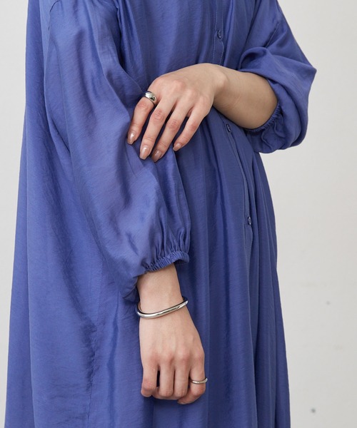 Shelly island(シェリーアイランド)の「2WAYシアーロングシャツワンピース(シャツワンピース・レディース・ホワイト/パープル/ブルー・M)」の12枚目の写真