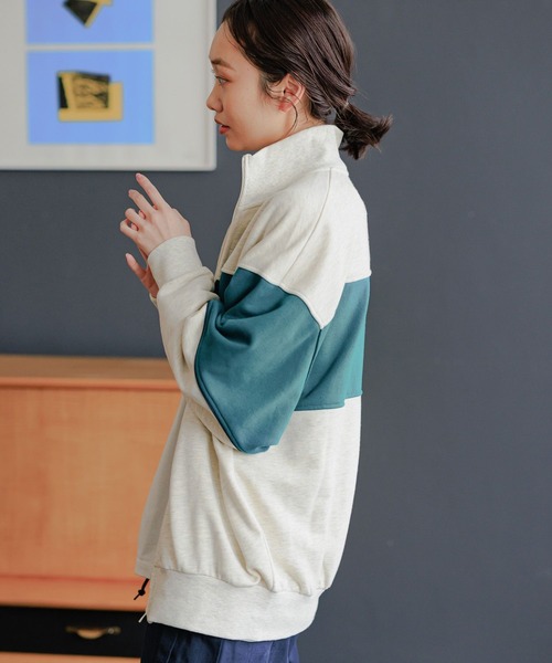 niko and...（ニコアンド）の「カラーブロッキングZIPカーディガン（カーディガン/ボレロ・レディース・ナチュラル/ネイビー/オレンジ・FREE）」の18枚目の写真