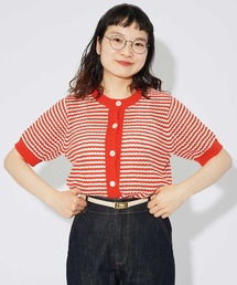 CHILD WOMAN | GAUSSすかしボーダー ショートクルーカーディガン(カーディガン/ボレロ)