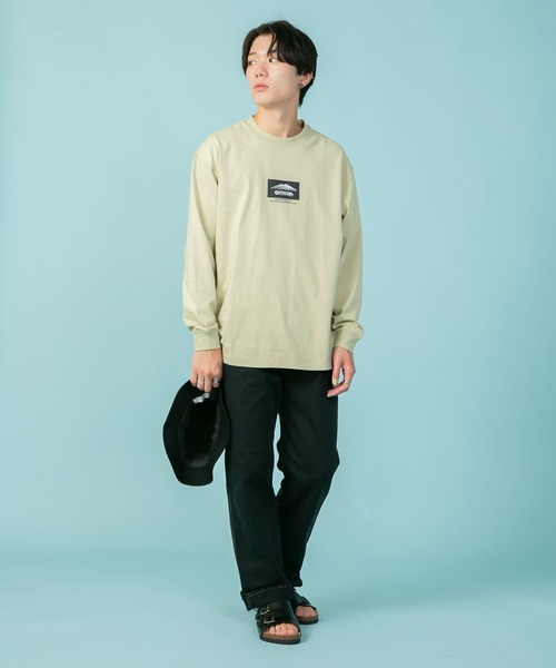OUTDOOR PRODUCTS APPAREL(アウトドアプロダクツアパレル)の「ボックスロゴ ヘビーウェイト ロングTシャツ オーバーサイズ ビッグシルエット(Tシャツ/カットソー・メンズ・ホワイト/ブラック/カーキ/ベージュ・LARGE/MEDIUM/X-LARGE)」の15枚目の写真