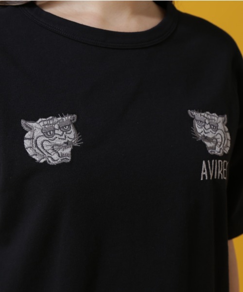 AVIREX（アヴィレックス）の「TWO POINT SKA T-SHIRT/ 2ポイント スカTシャツ（Tシャツ/カットソー・レディース・ピンク/オフホワイト/ブラック・FREE）」の7枚目の写真
