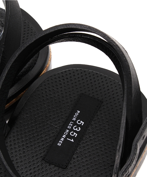 5351POUR LES HOMMES ET LES FEMMES (ゴーサンゴーイチプールオムエラファム)の「スムースレザーサンダル(サンダル・メンズ・ブラック/ホワイト・42/41/44/43)」の9枚目の写真