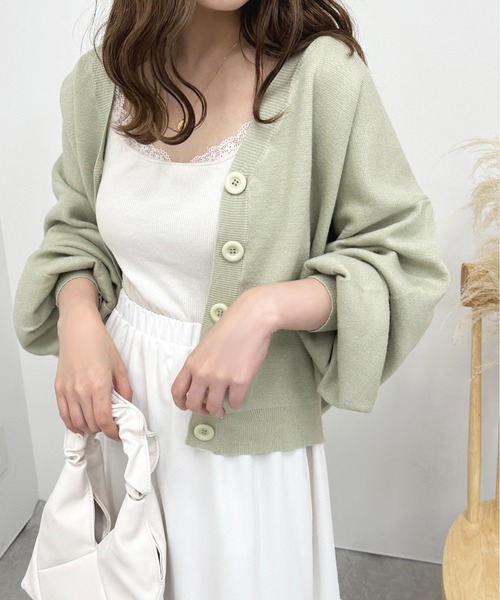 apres jour（アプレジュール）の「カラーニットカーディガン【ZOZOTOWN限定アイテム】（カーディガン/ボレロ・レディース・ライトピンク/ライトブルー/ミント・フリー/X-LARGE）」の2枚目の写真