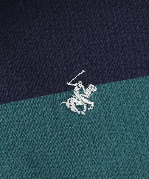 BEVERLY HILLS POLO CLUB(ビバリーヒルズポロクラブ)の「【BEVERLY HILLS POLO CLUB】ボーダーラガーロンT(Tシャツ/カットソー・レディース・グリーン/オフホワイト・フリー)」の16枚目の写真