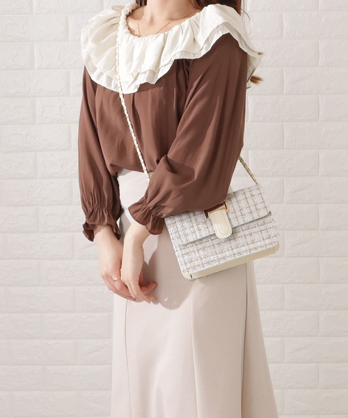 Lace Ladies(レースレディース)の「ラメ入りミックスツイードショルダーバッグ(ショルダーバッグ・レディース・ブラック/アイボリー・FREE)」の21枚目の写真