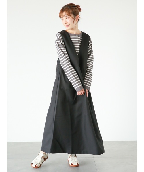 Samansa Mos2 blue(サマンサモスモスブルー)の「◎ボーダーカットカーディガン(Tシャツ/カットソー・レディース・ブルー/オフホワイト/チャコールグレー・フリ-)」の4枚目の写真