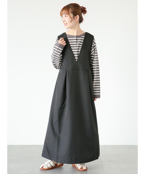 Samansa Mos2 blue(サマンサモスモスブルー)の「◎ボーダーカットカーディガン(Tシャツ/カットソー・レディース・ブルー/オフホワイト/チャコールグレー・フリ-)」の5枚目の写真
