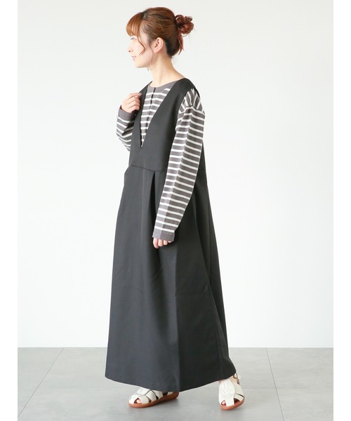 Samansa Mos2 blue(サマンサモスモスブルー)の「◎ボーダーカットカーディガン(Tシャツ/カットソー・レディース・ブルー/オフホワイト/チャコールグレー・フリ-)」の6枚目の写真