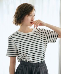 grove | 【マシンウォッシャブル対応】マルチファンクションロゴ＆ボーダーTシャツ(Tシャツ/カットソー)