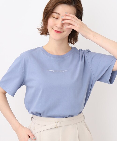 grove（グローブ）の「◆【マシンウォッシャブル対応】マルチファンクションロゴ＆ボーダーTシャツ（Tシャツ/カットソー・レディース・ブルー/オフホワイト/ブラック/ピンク系/ブラウン系その他/ホワイト系5・02/03/04/01/05）」の12枚目の写真