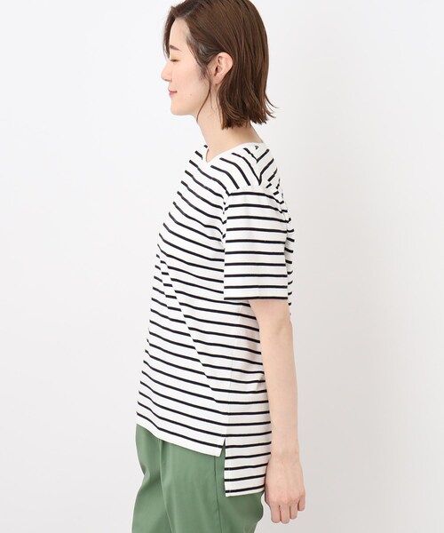 grove（グローブ）の「◆【マシンウォッシャブル対応】マルチファンクションロゴ＆ボーダーTシャツ（Tシャツ/カットソー・レディース・ブルー/オフホワイト/ブラック/ピンク系/ブラウン系その他/ホワイト系5・02/03/04/01/05）」の21枚目の写真